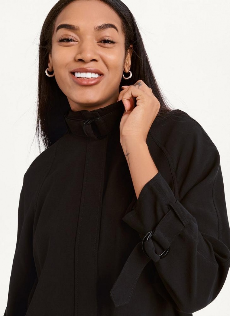 Black DKNY Long Sleeve Women's Jackets | USA-D0426