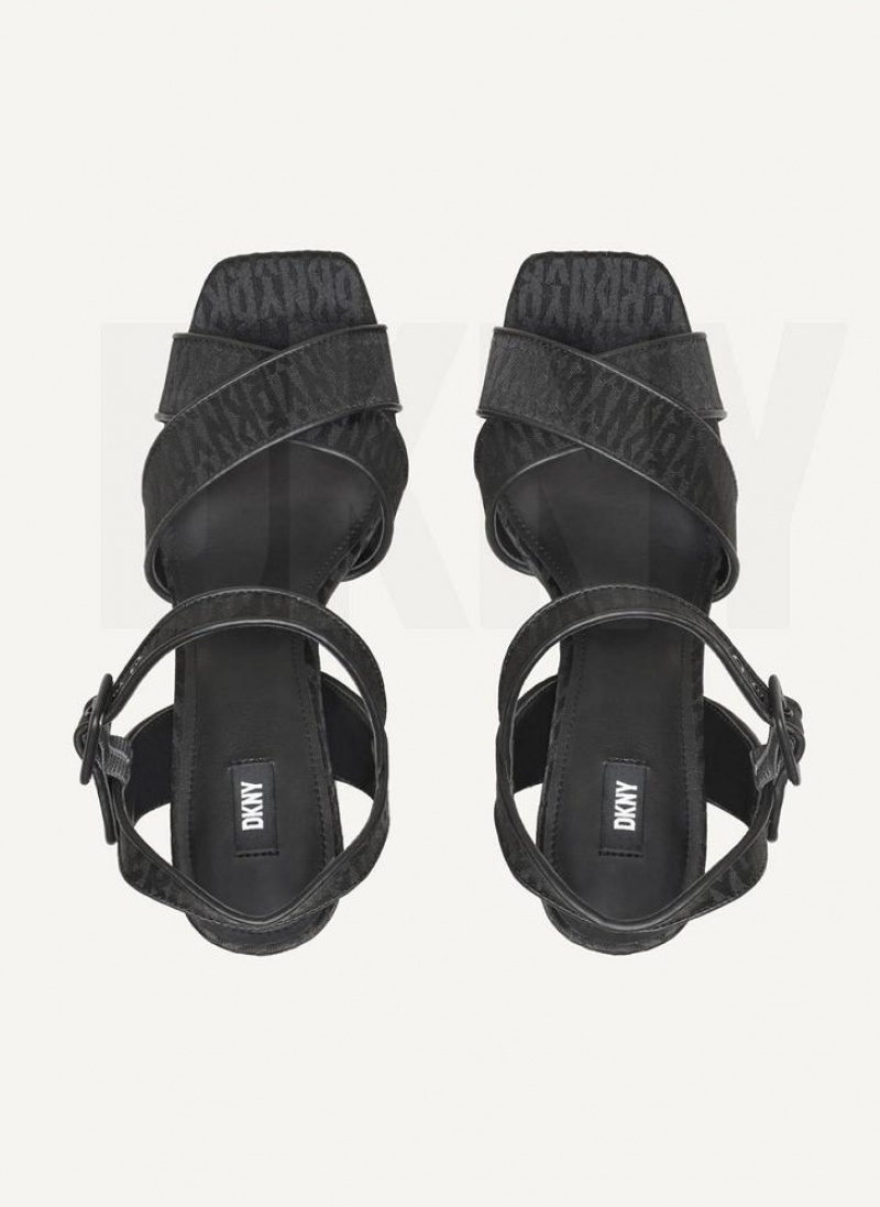 Black DKNY Margot Shoes Sandals | USA-D1657
