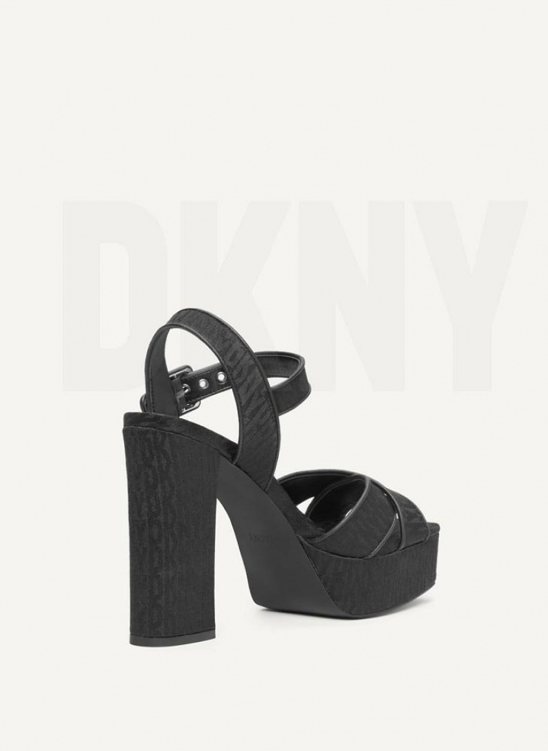 Black DKNY Margot Shoes Sandals | USA-D1657