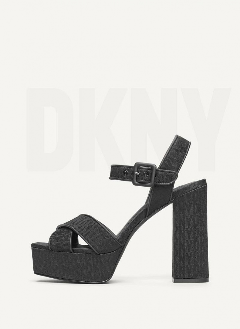 Black DKNY Margot Shoes Sandals | USA-D1657