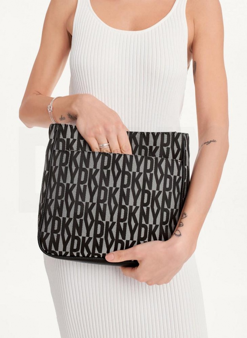 Black DKNY Maxine Messenger Bags Crossbody Bags | USA-D1688