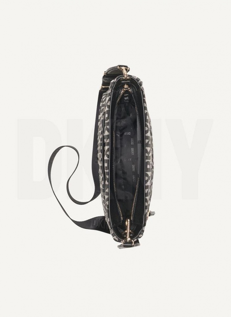 Black DKNY Maxine Messenger Bags Crossbody Bags | USA-D1688