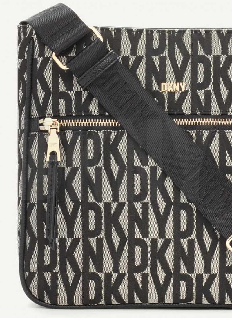 Black DKNY Maxine Messenger Bags Crossbody Bags | USA-D1688
