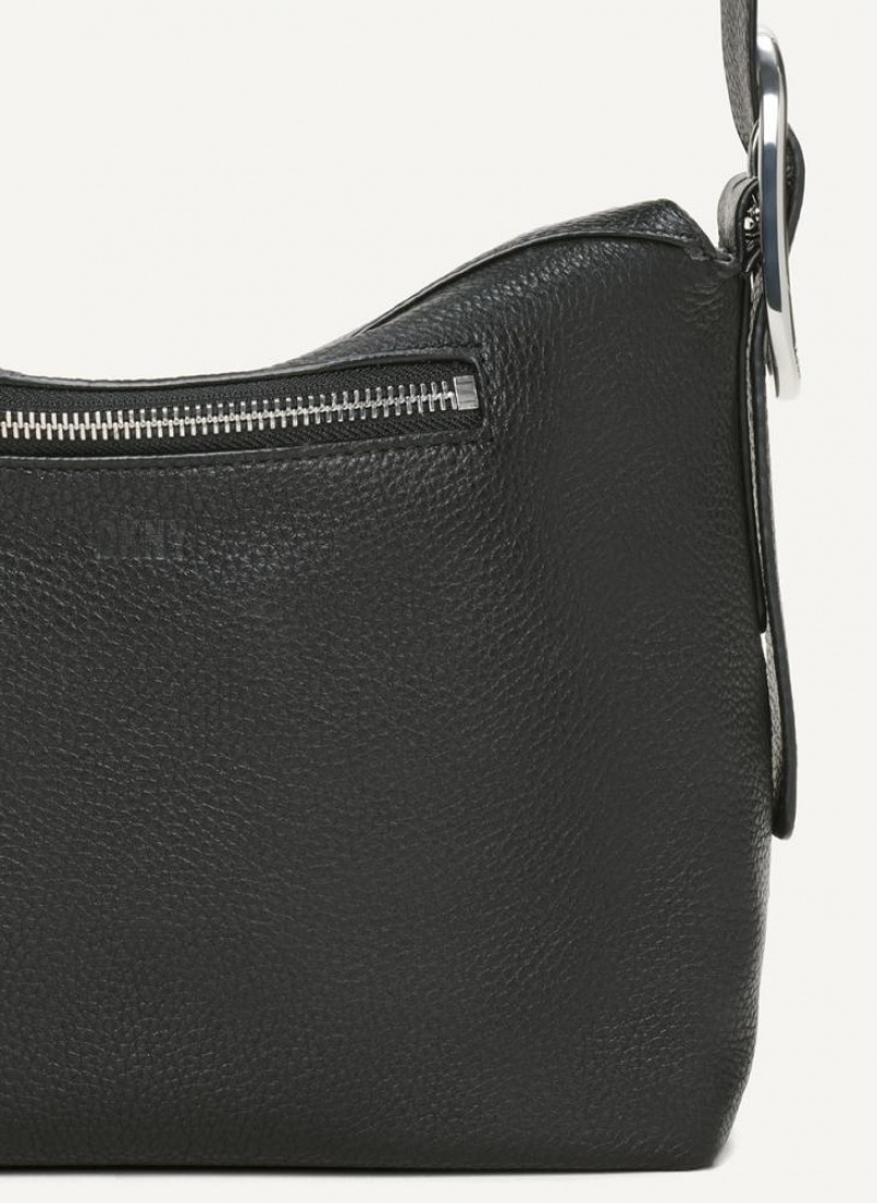 Black DKNY Medium Buckle Bags Crossbody Bags | USA-D0804