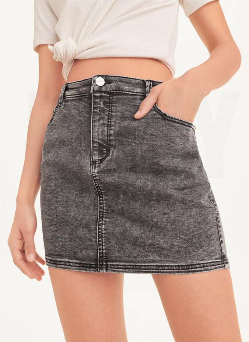 Black DKNY Micro Mini Denim Women\'s Skirts | USA-D1476