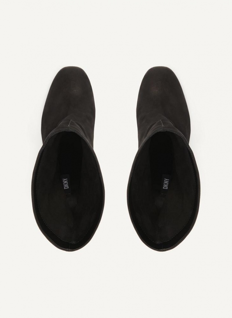 Black DKNY Mid Slouchy Shoes Boots | USA-D0643