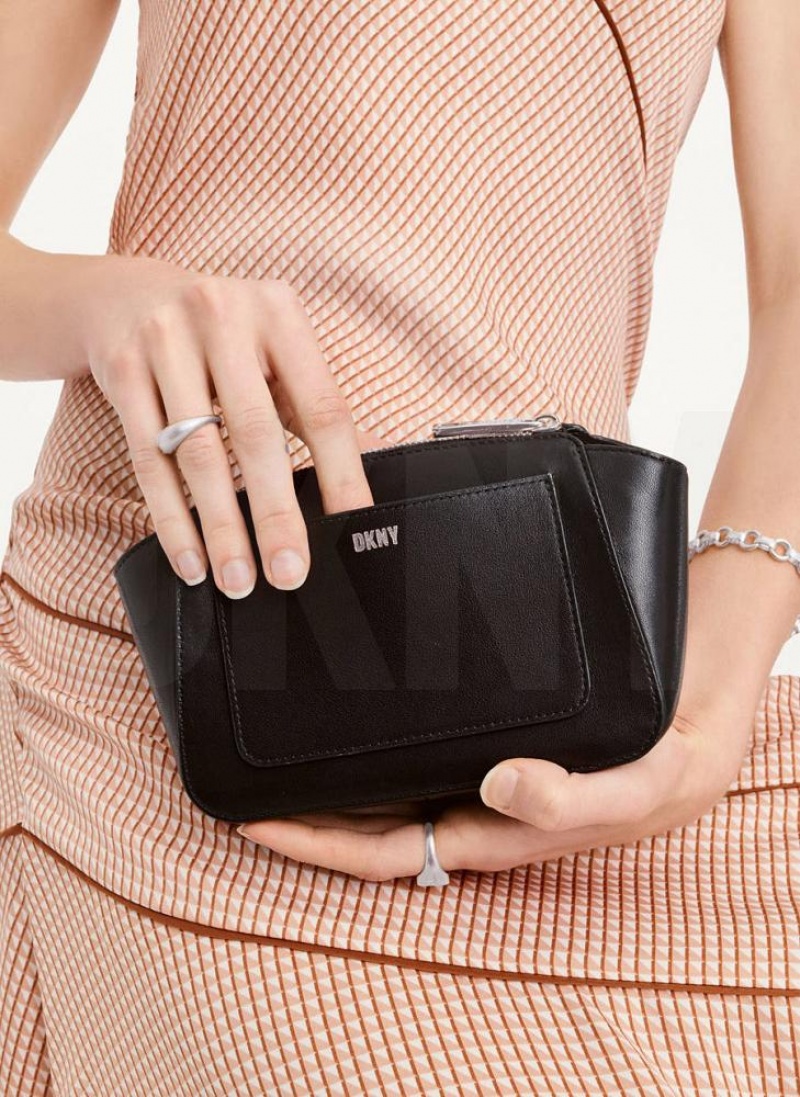 Black DKNY Mini Dome Bags Crossbody Bags | USA-D0872