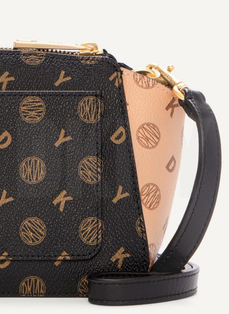 Black DKNY Mini Dome Bags Crossbody Bags | USA-D0738
