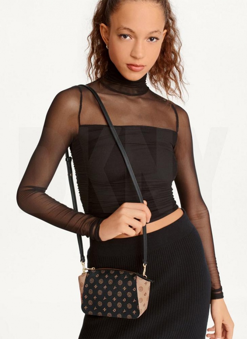 Black DKNY Mini Dome Bags Crossbody Bags | USA-D0738