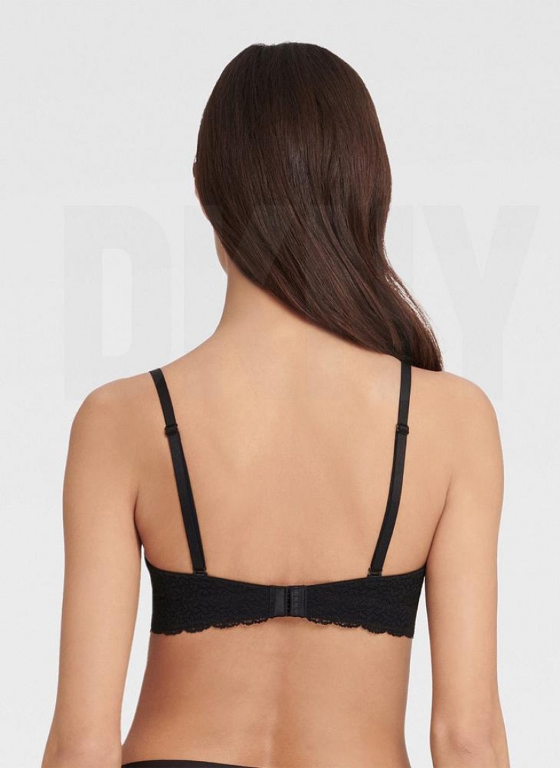 Black DKNY Modern Lace Strapless Women's Bras | USA-D1411