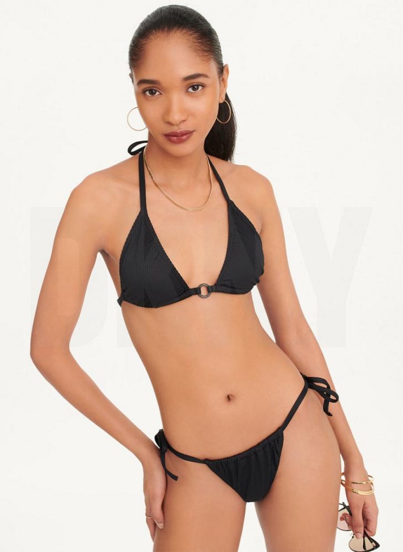 Black DKNY Multi-Wear Triangle Women's Bikini Top | USA-D1278
