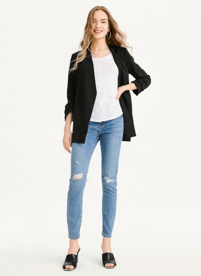 Black DKNY Open Front Women's Blazers | USA-D0817