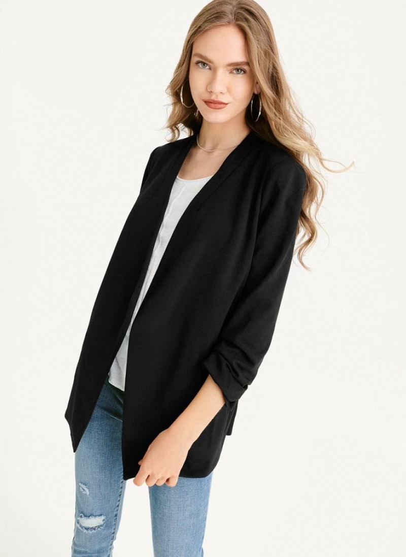 Black DKNY Open Front Women's Blazers | USA-D0817