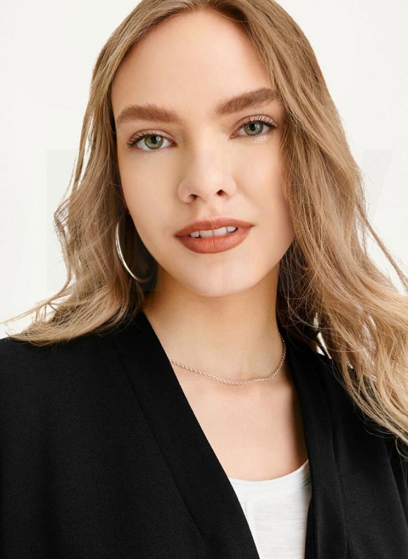 Black DKNY Open Front Women's Blazers | USA-D0817