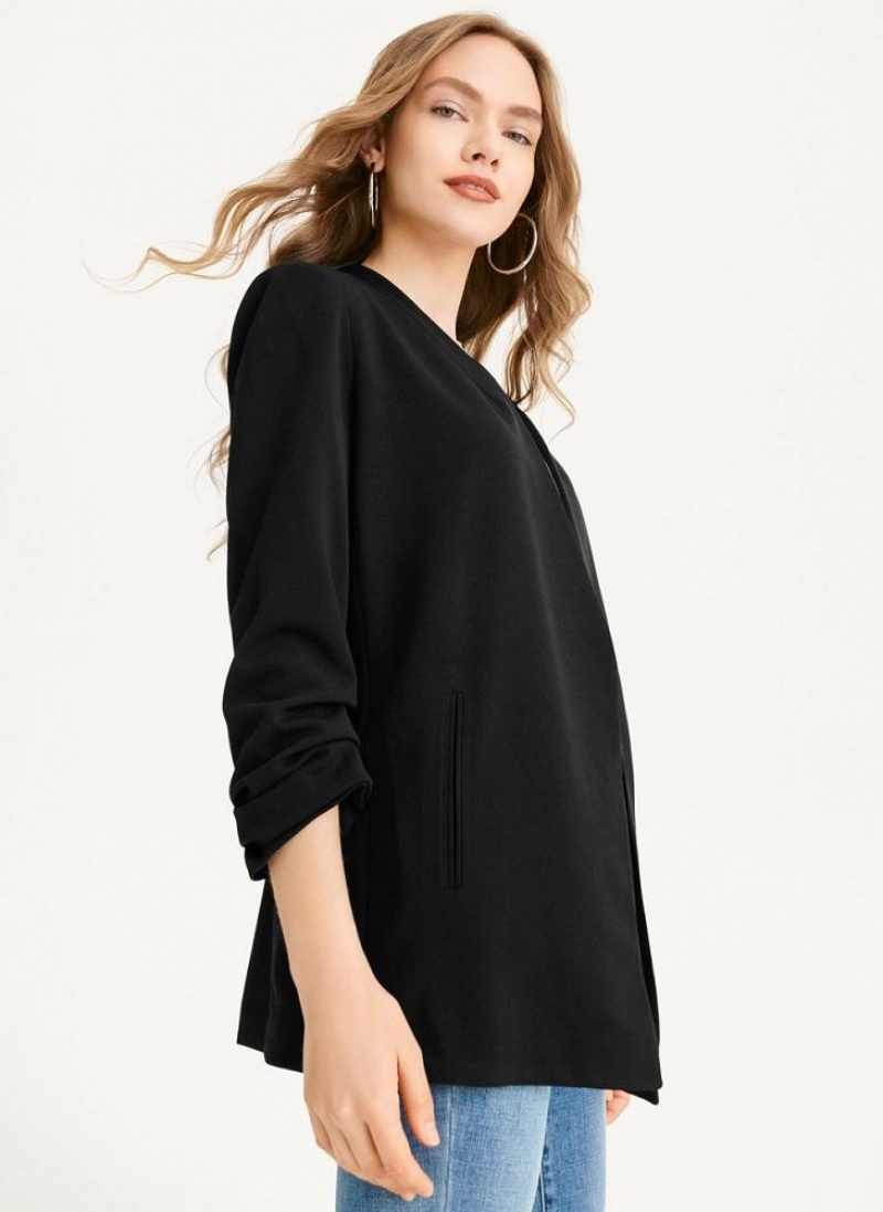 Black DKNY Open Front Women\'s Blazers | USA-D0817