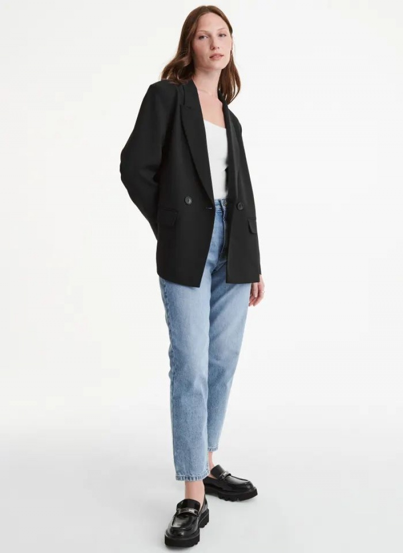 Black DKNY Oversized Tailoring Women's Blazers | USA-D1899