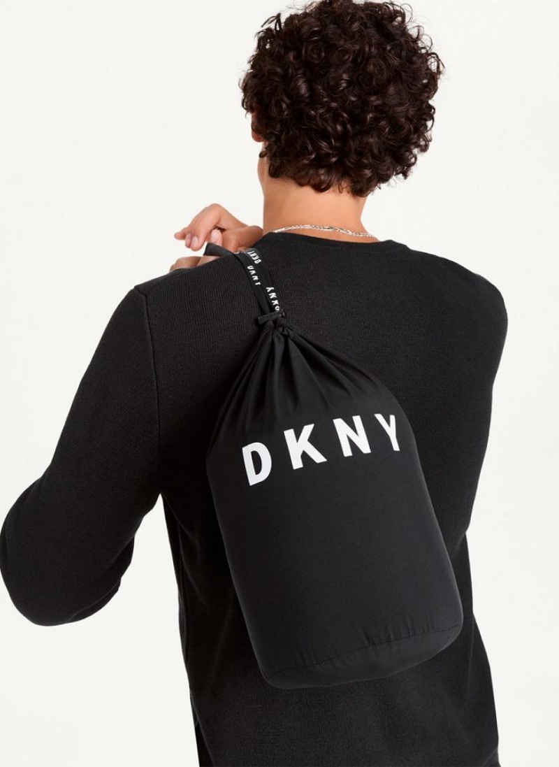 Black DKNY Packable Men's Puffer Jacket | USA-D1711