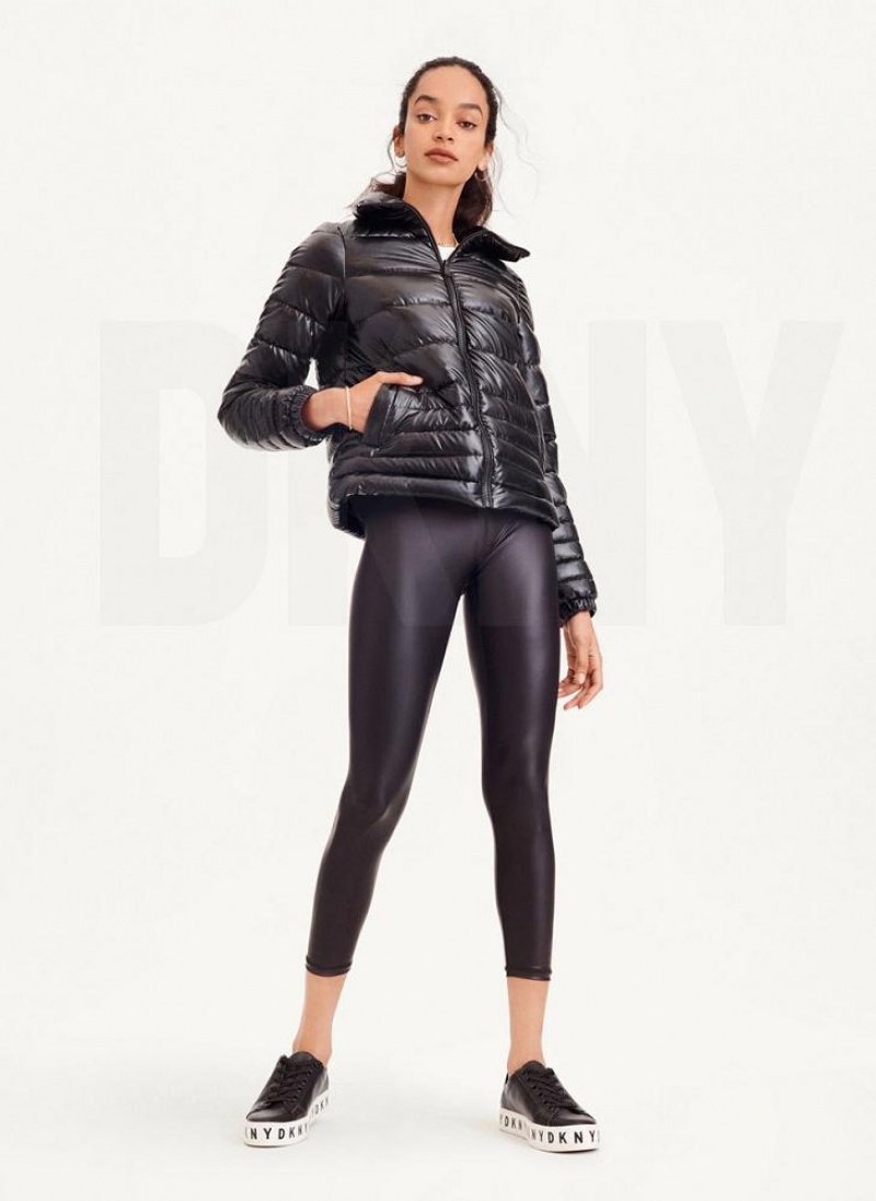 Black DKNY Packable Ripstop Women's Puffer Jacket | USA-D0249
