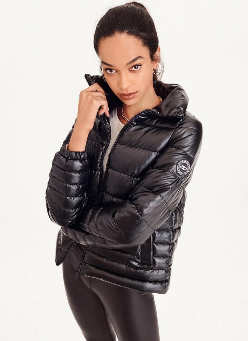 Black DKNY Packable Ripstop Women's Puffer Jacket | USA-D0249