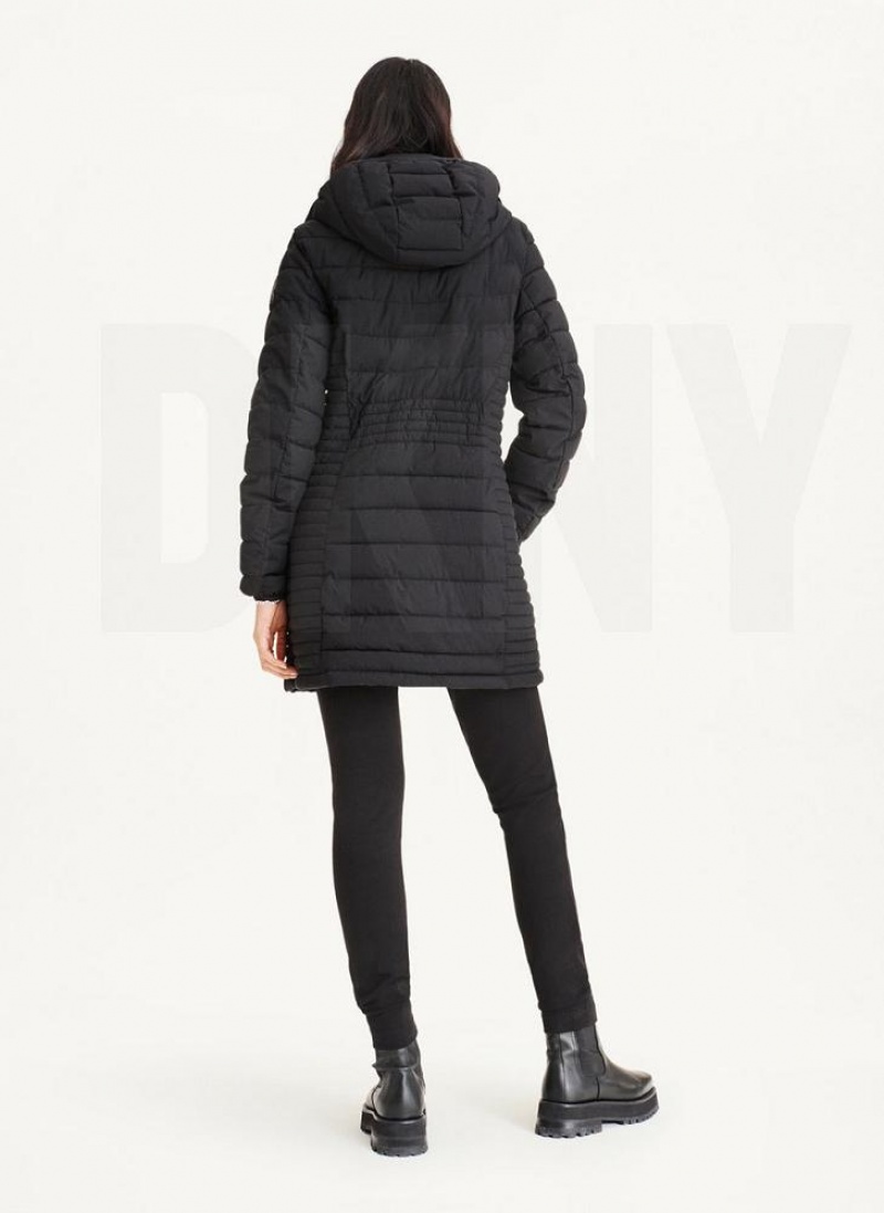 Black DKNY Packable Vestie Walker Women's Coats | USA-D1925