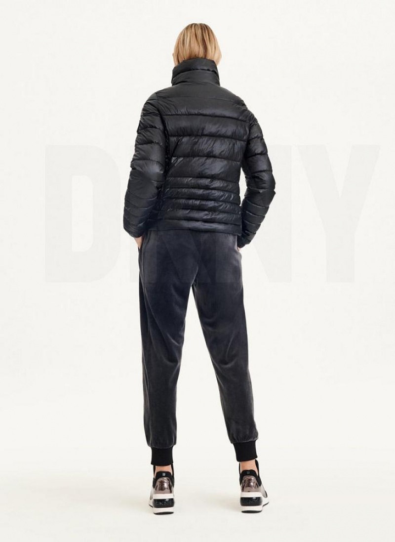Black DKNY Packable With Bag Women's Puffer Jacket | USA-D1573