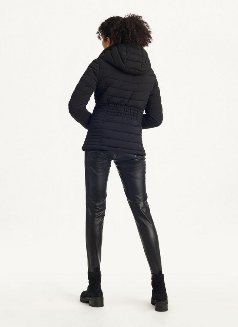 Black DKNY Packable Women's Coats | USA-D0678