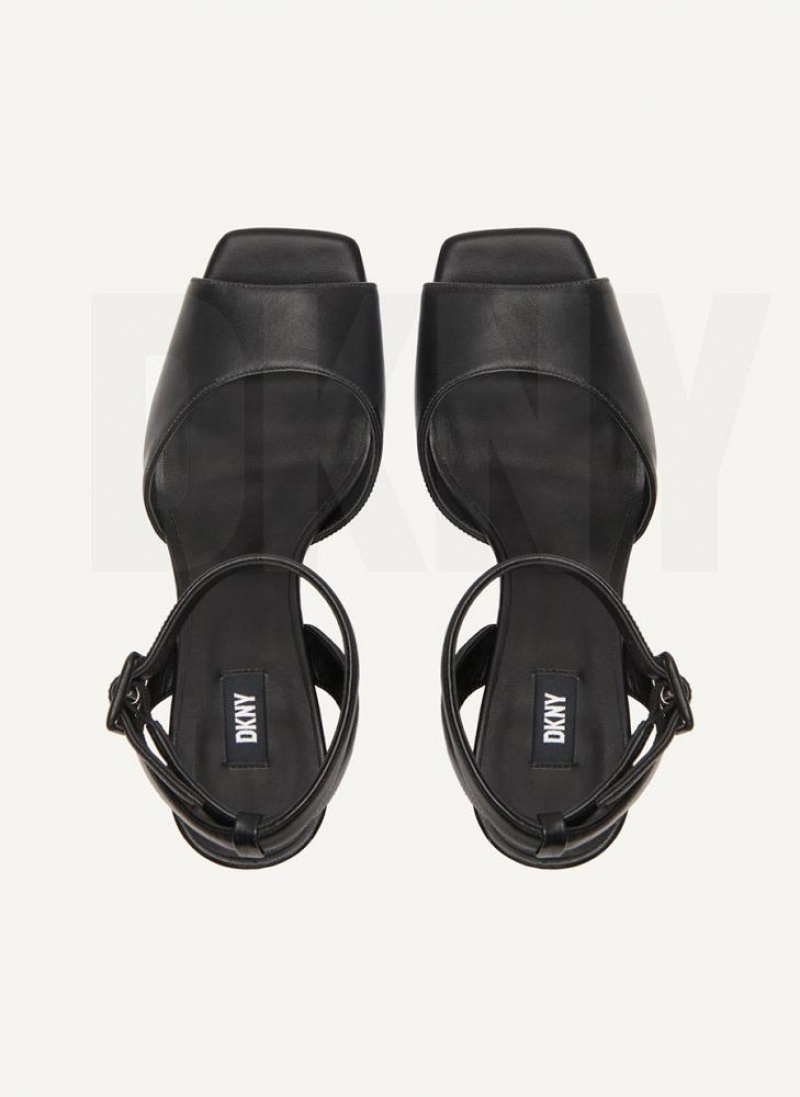 Black DKNY Party Platform Shoes Heels | USA-D0910