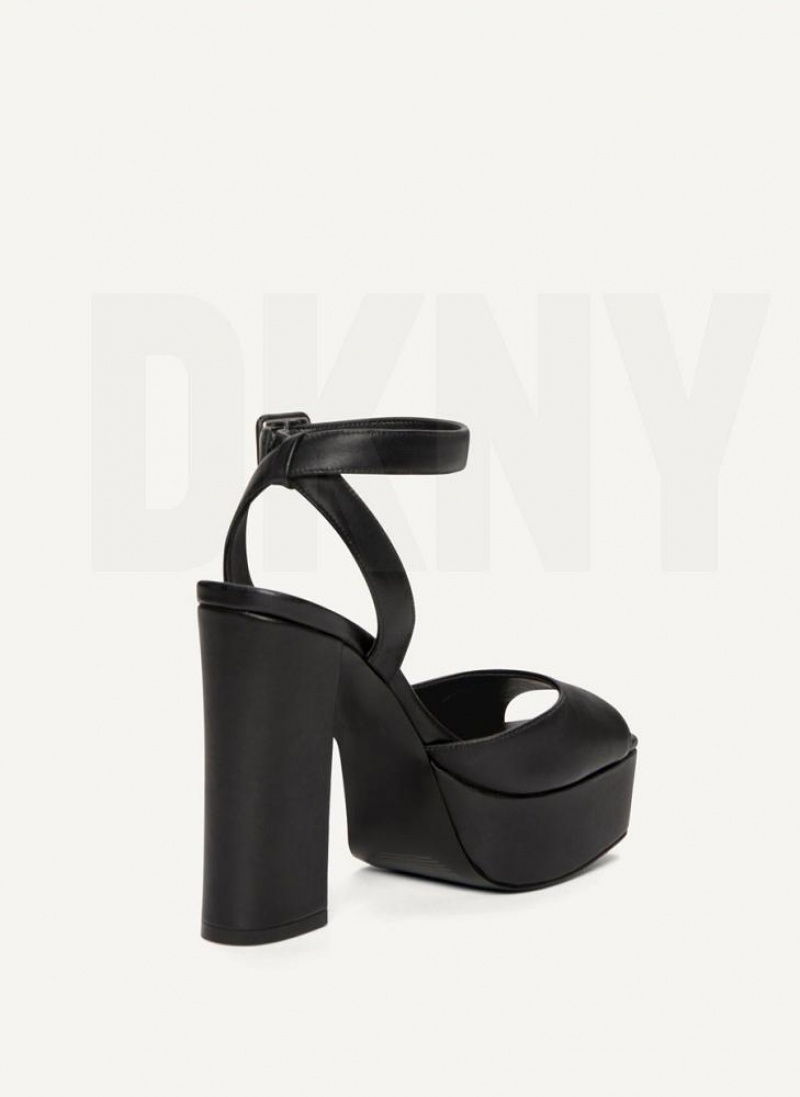 Black DKNY Party Platform Shoes Heels | USA-D0910