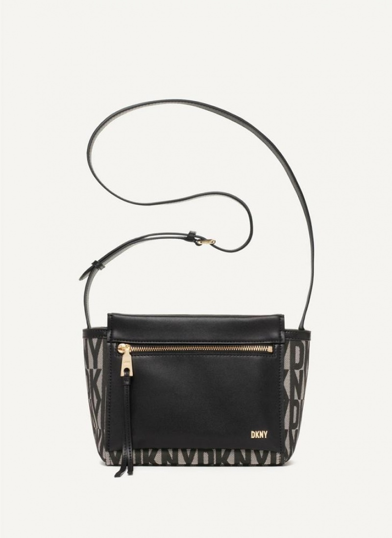 Black DKNY Pax Bags Crossbody Bags | USA-D0535