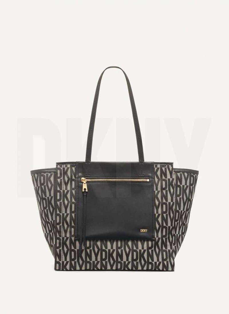 Black DKNY Pax Large Bags Tote Bags | USA-D1438