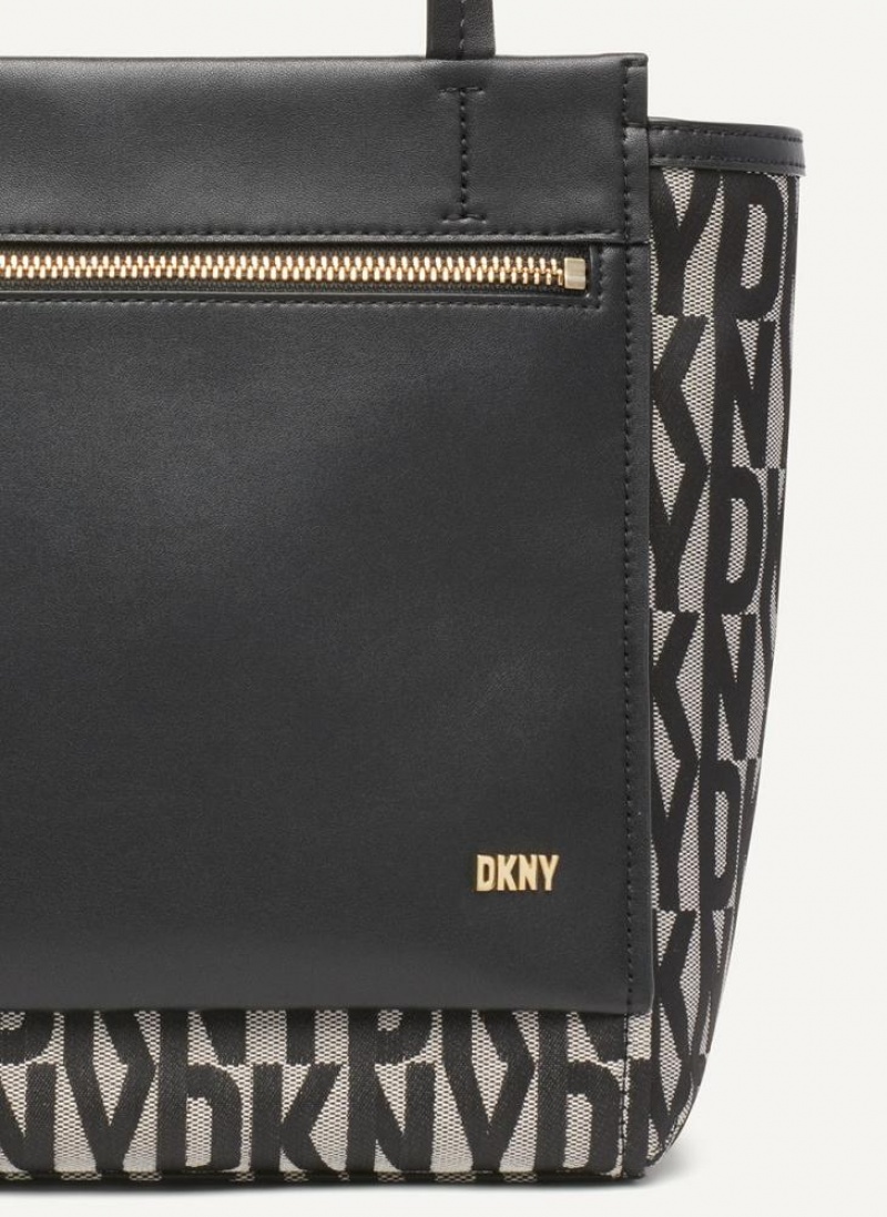 Black DKNY Pax North-South Tote Bags Crossbody Bags | USA-D0863