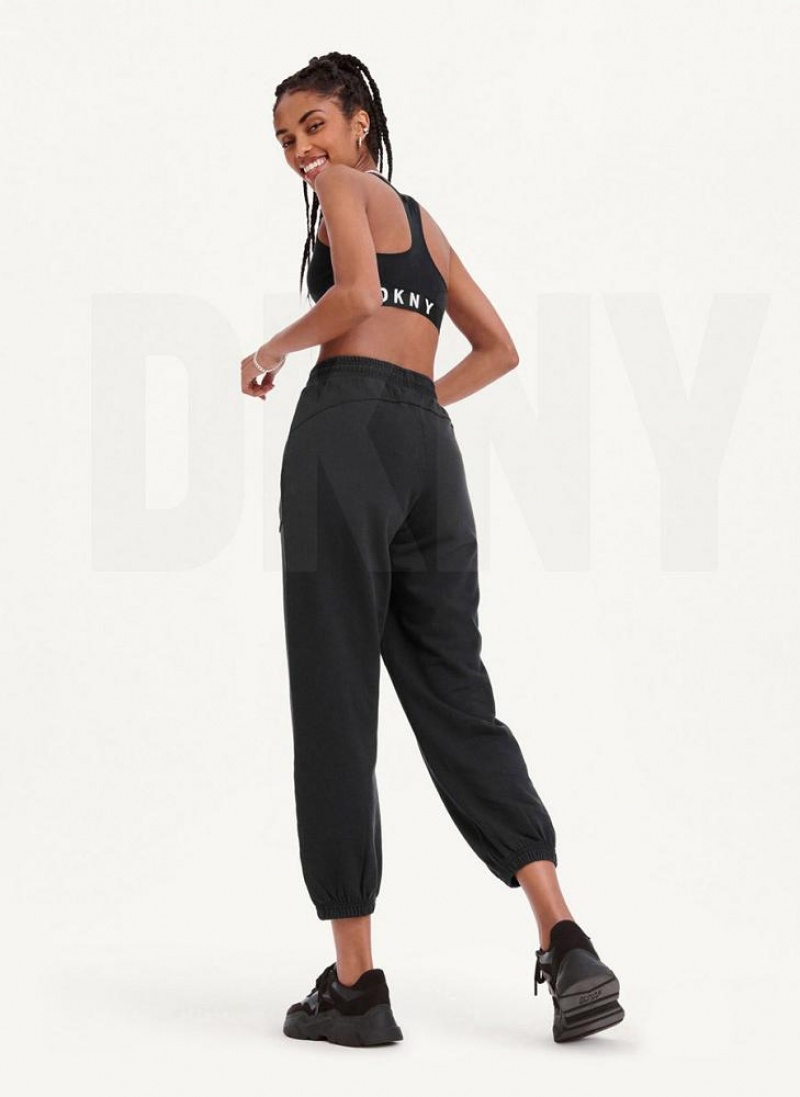 Black DKNY Pigment Washed Women's Joggers | USA-D0806