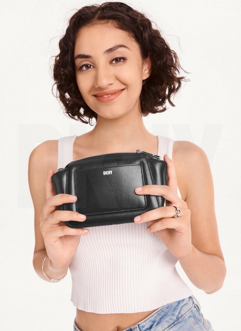 Black DKNY Pragmatist Mini Dome Quilted Bags Crossbody Bags | USA-D1832
