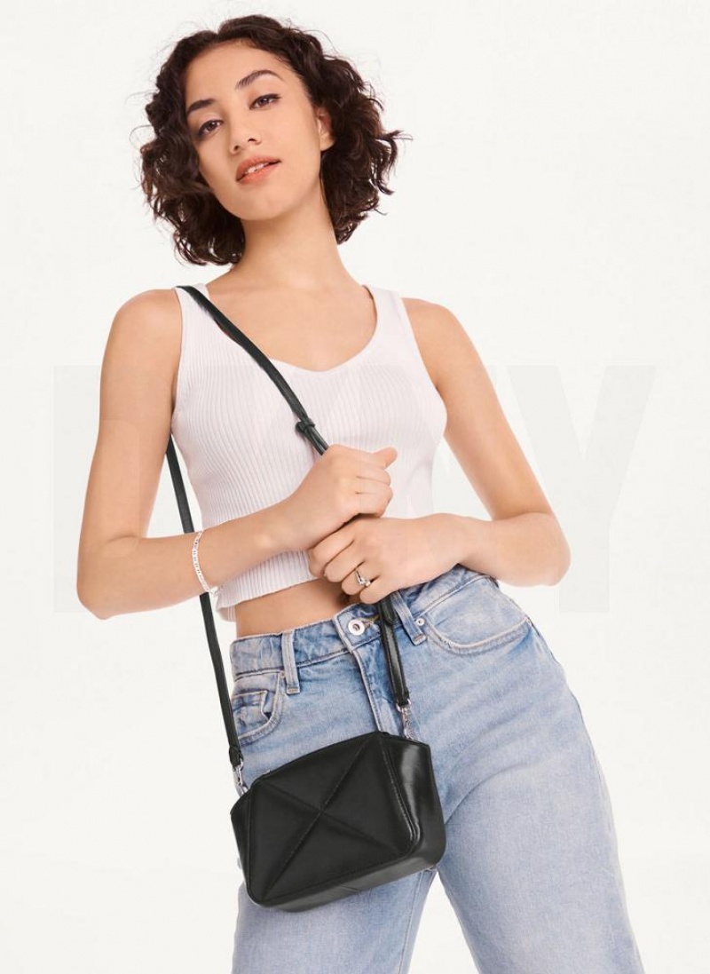 Black DKNY Pragmatist Mini Dome Quilted Bags Crossbody Bags | USA-D1832