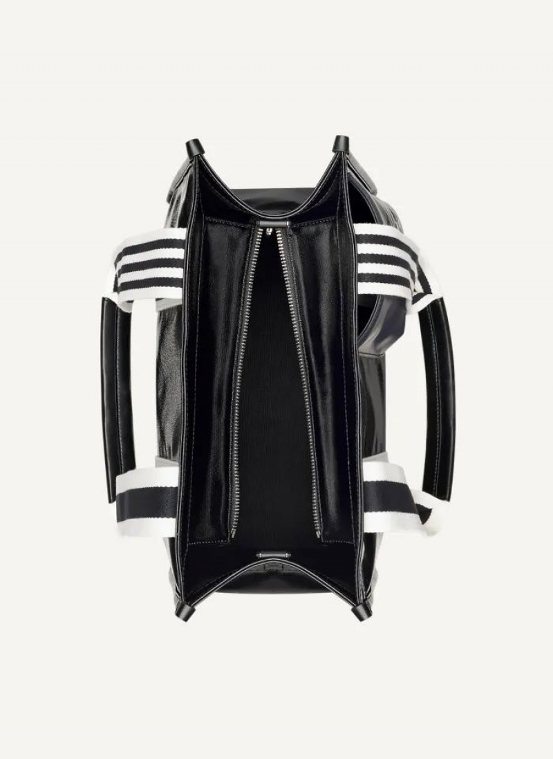 Black DKNY Prospect Coated Canvas Medium Bags Tote Bags | USA-D1965