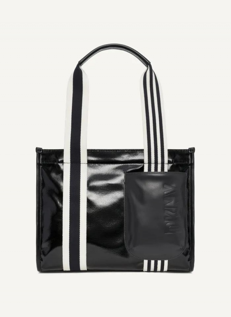 Black DKNY Prospect Coated Canvas Medium Bags Tote Bags | USA-D1965