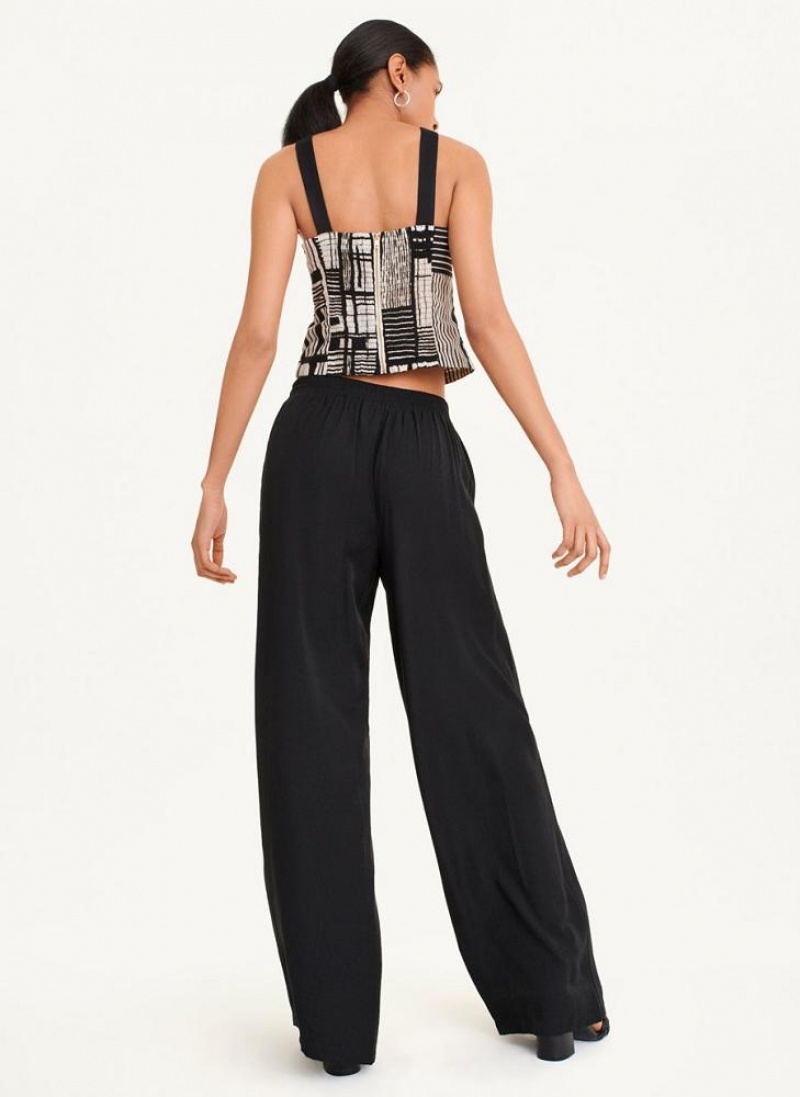 Black DKNY Pull On Drawstring Women's Pants | USA-D0308