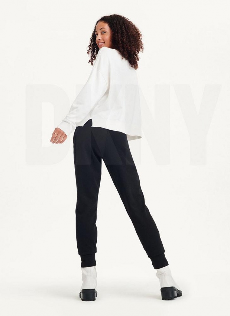 Black DKNY Pull On Women's Joggers | USA-D0146