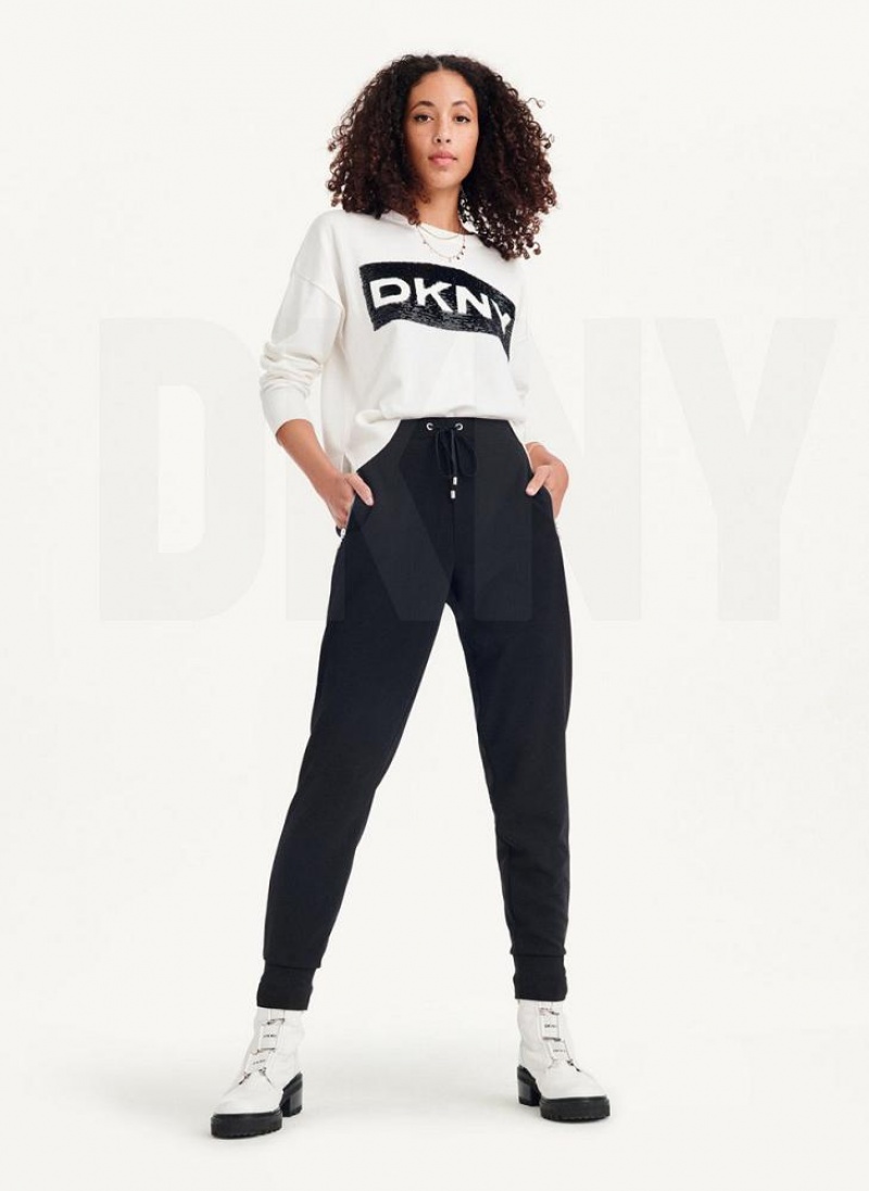 Black DKNY Pull On Women's Joggers | USA-D0146