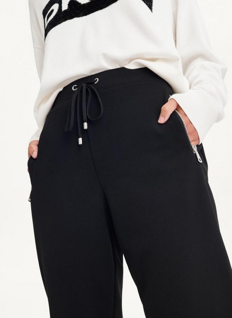 Black DKNY Pull On Women's Joggers | USA-D0146
