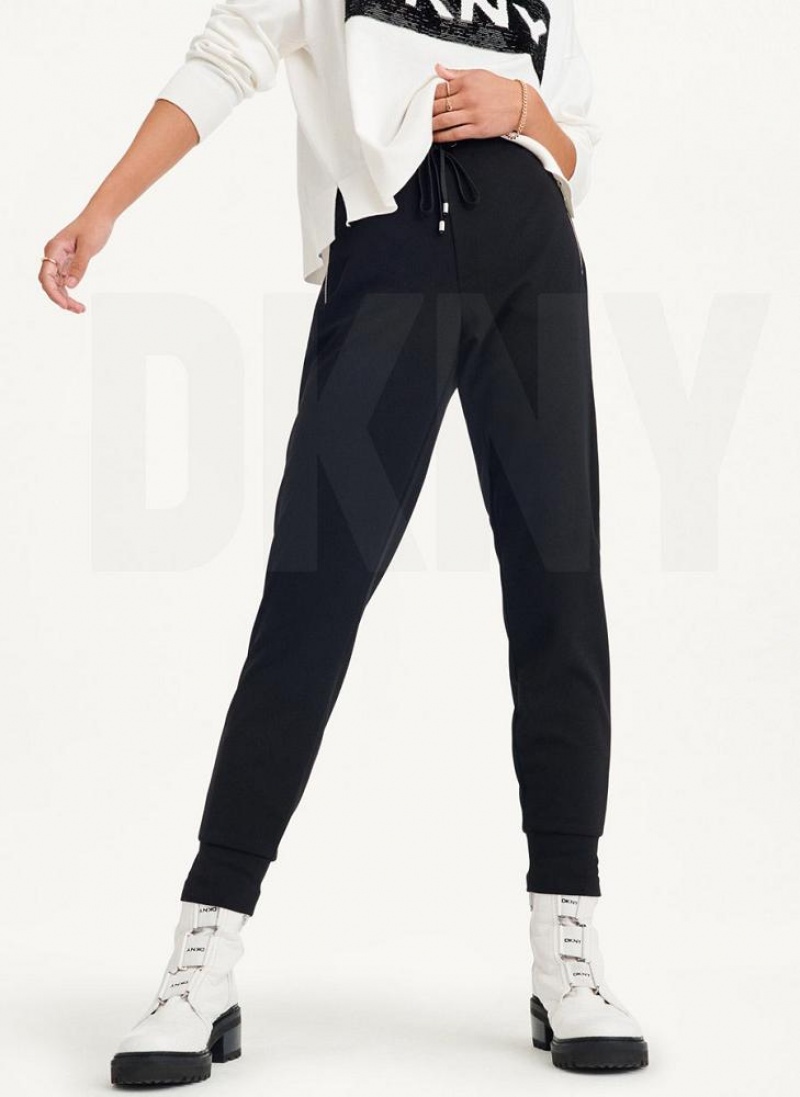 Black DKNY Pull On Women\'s Joggers | USA-D0146