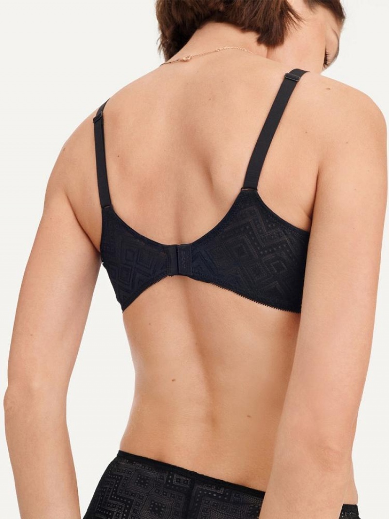 Black DKNY Pure Lace Unlined Women's Bras | USA-D1628