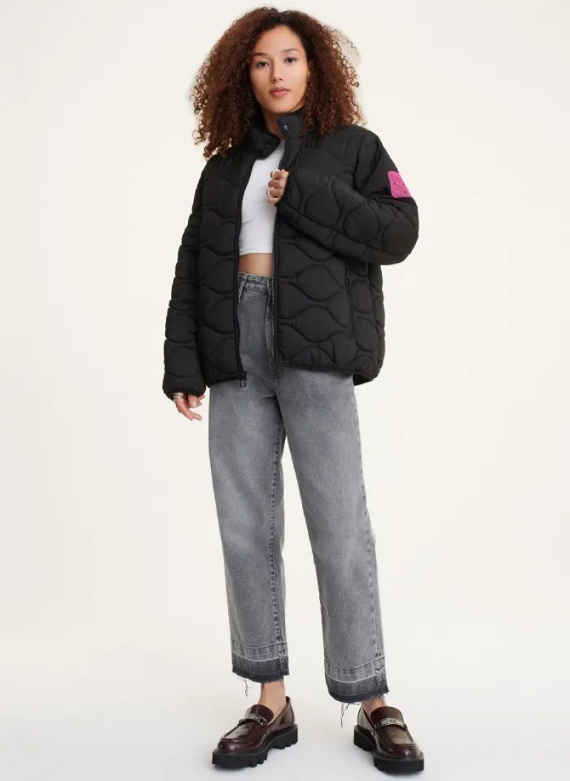 Black DKNY Quilted Packable Women's Jackets | USA-D0522
