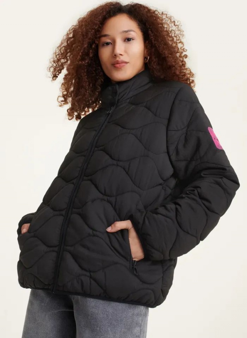 Black DKNY Quilted Packable Women\'s Jackets | USA-D0522