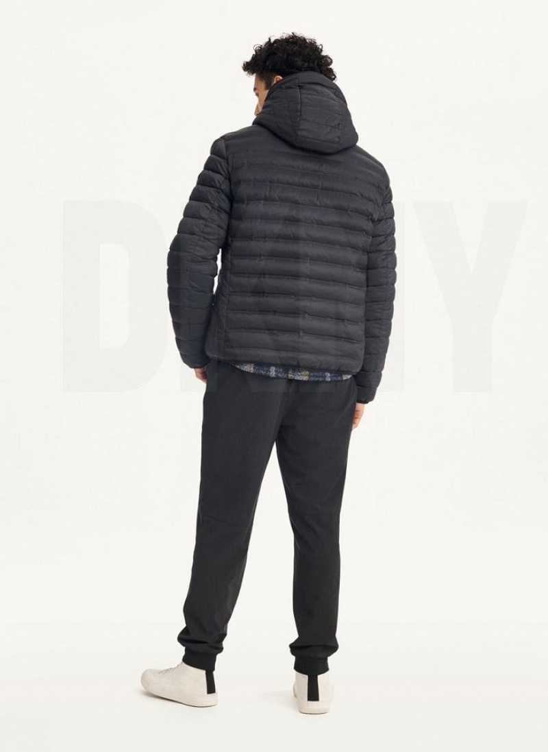 Black DKNY Quilted Reversible Sherpa Men's Jackets | USA-D1084