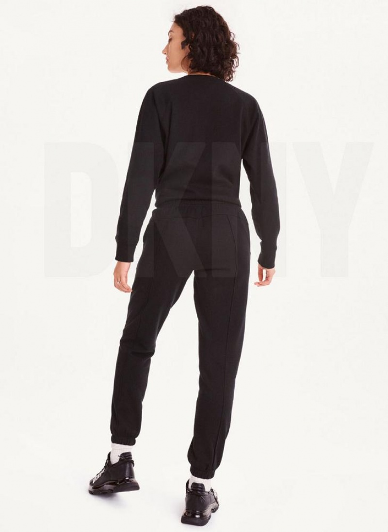 Black DKNY Raised Logo Women's Joggers | USA-D1939