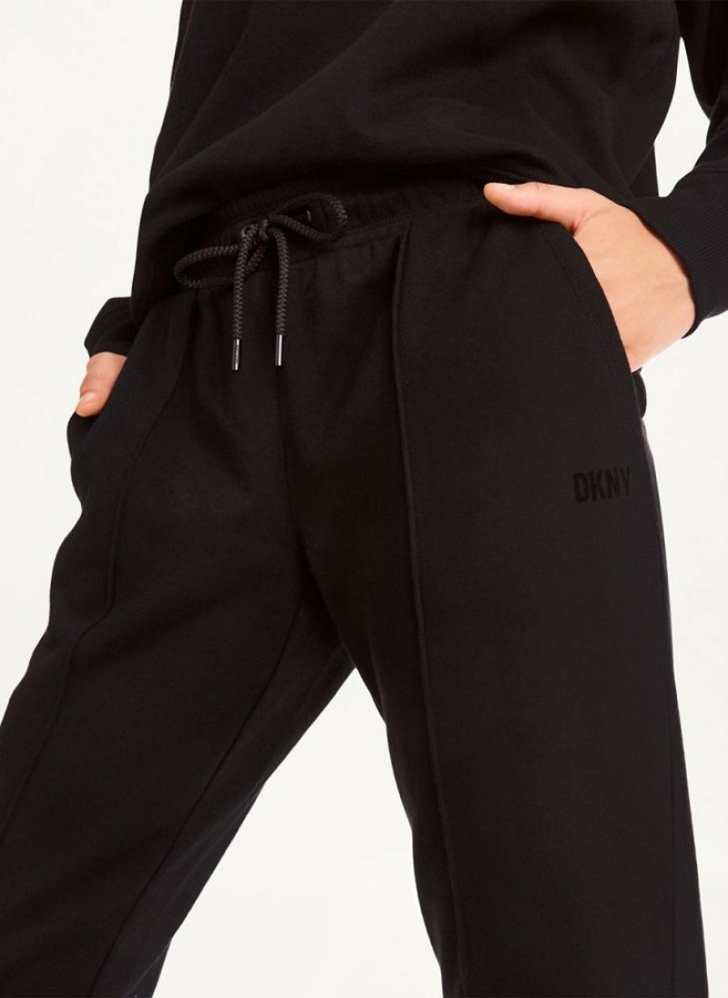 Black DKNY Raised Logo Women's Joggers | USA-D1939