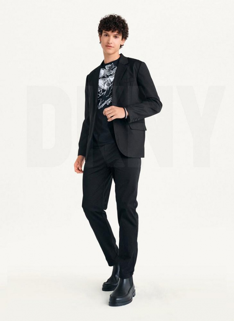 Black DKNY Relaxed Men's Blazers | USA-D1445