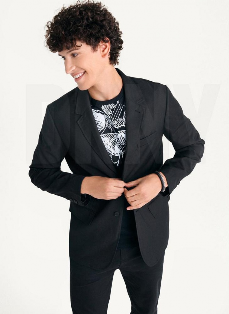 Black DKNY Relaxed Men's Blazers | USA-D1445