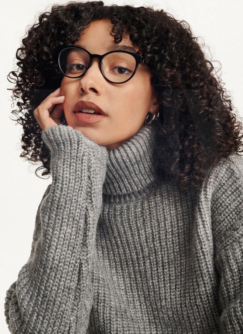 Black DKNY Round Women's Glasses | USA-D1254